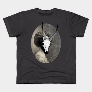 Lady Wendigo Horned Goddess Kids T-Shirt